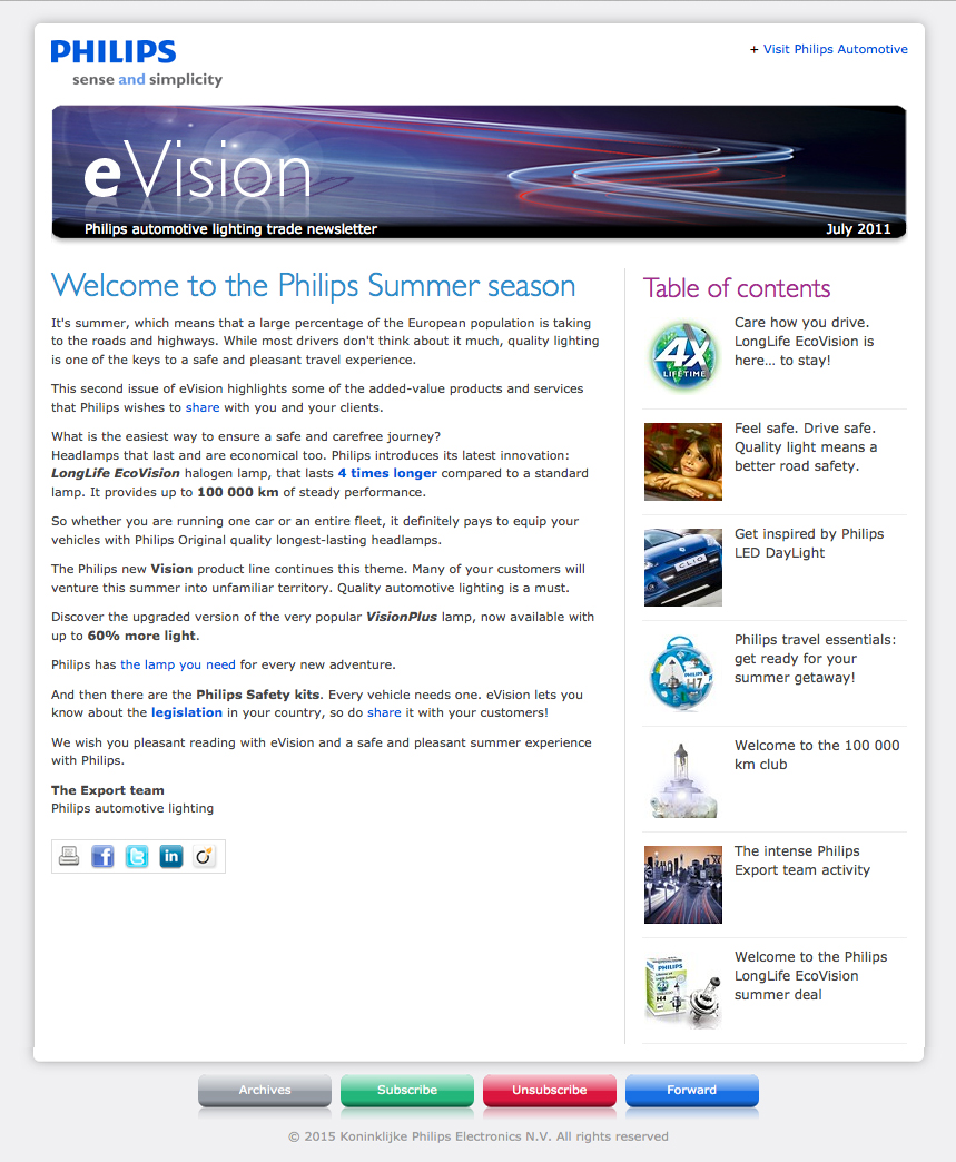 eVision - Philips automotive lighting trade e-newsletter